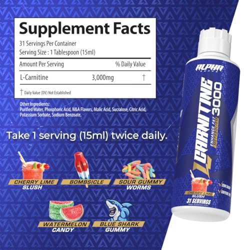 Alpha Supps L-Carnitine Liquid 3000 serving cup highlights portion control.
