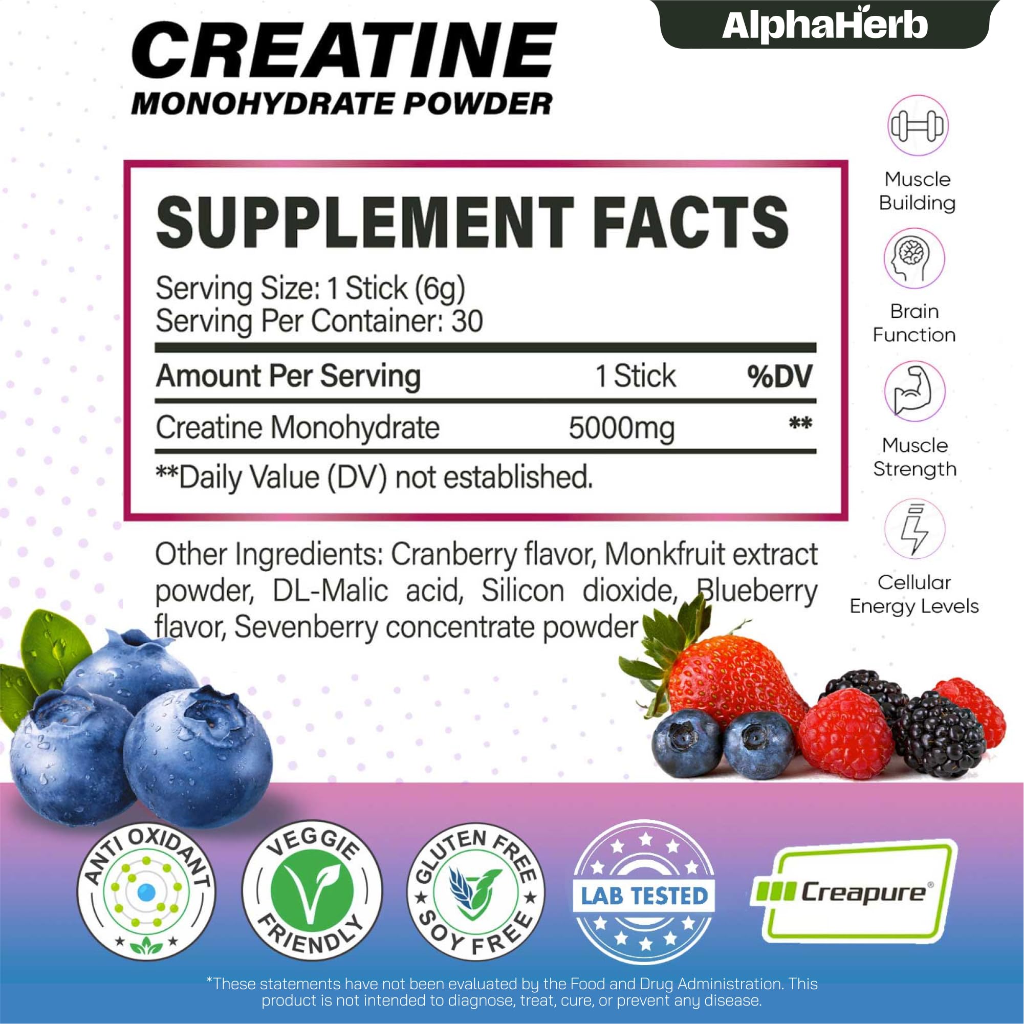 AlphaHerb mixed-berry flavor blends into water with no sugar