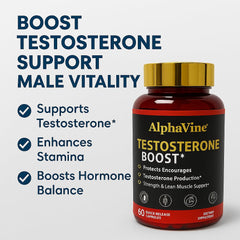 ALPHAVINE daily-use capsules for gym or office routines.