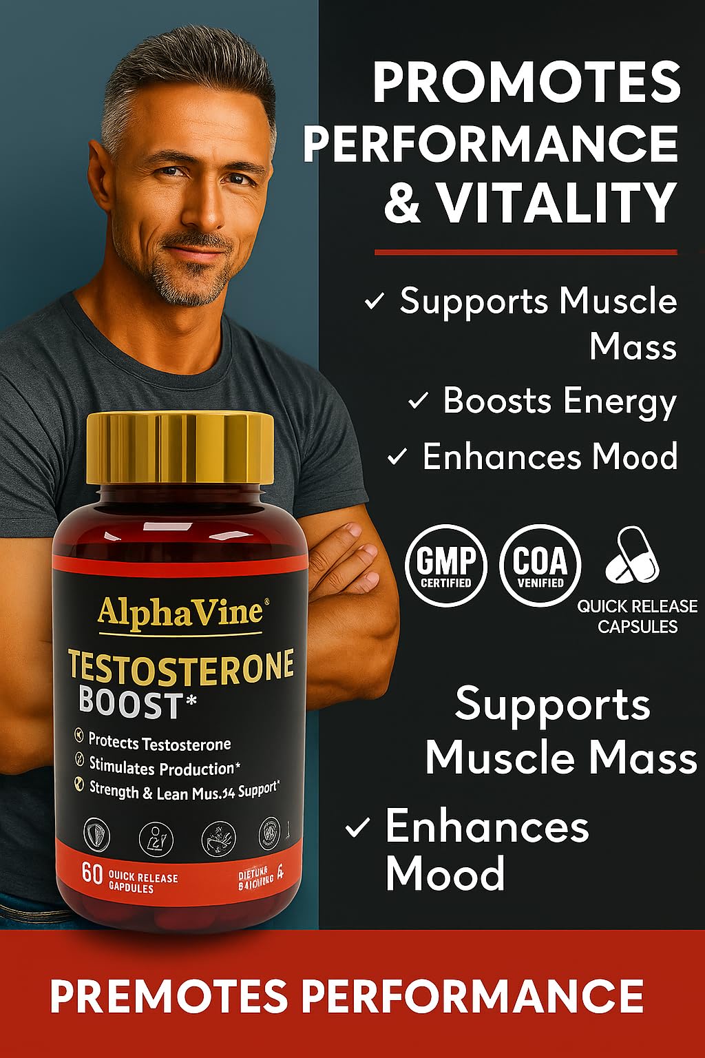 Saw Palmetto component with ALPHAVINE bottle for wellness.