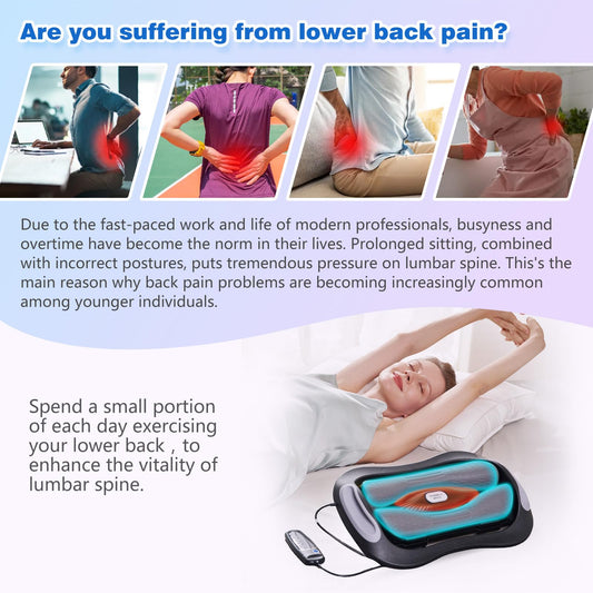 ALPHAY lumbar traction device demonstrating dynamic modes and angles