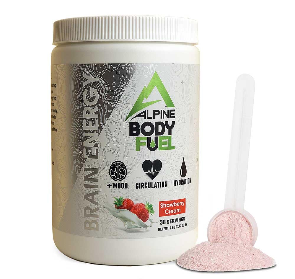 Alpine Innovations Body Fuel bottle front for everyday focus and energy.