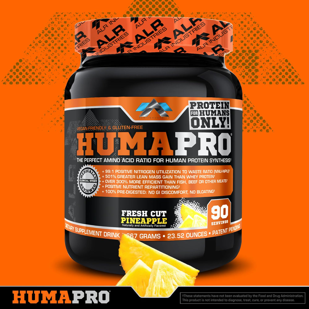 Humapro nutrition label highlighting vegan, allergen-free ingredients