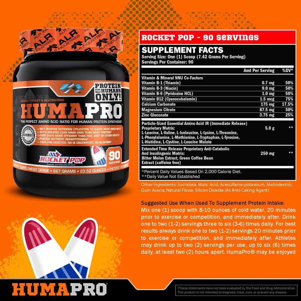 Serving scoop included with Humapro delivers amino acids efficiently during workouts.