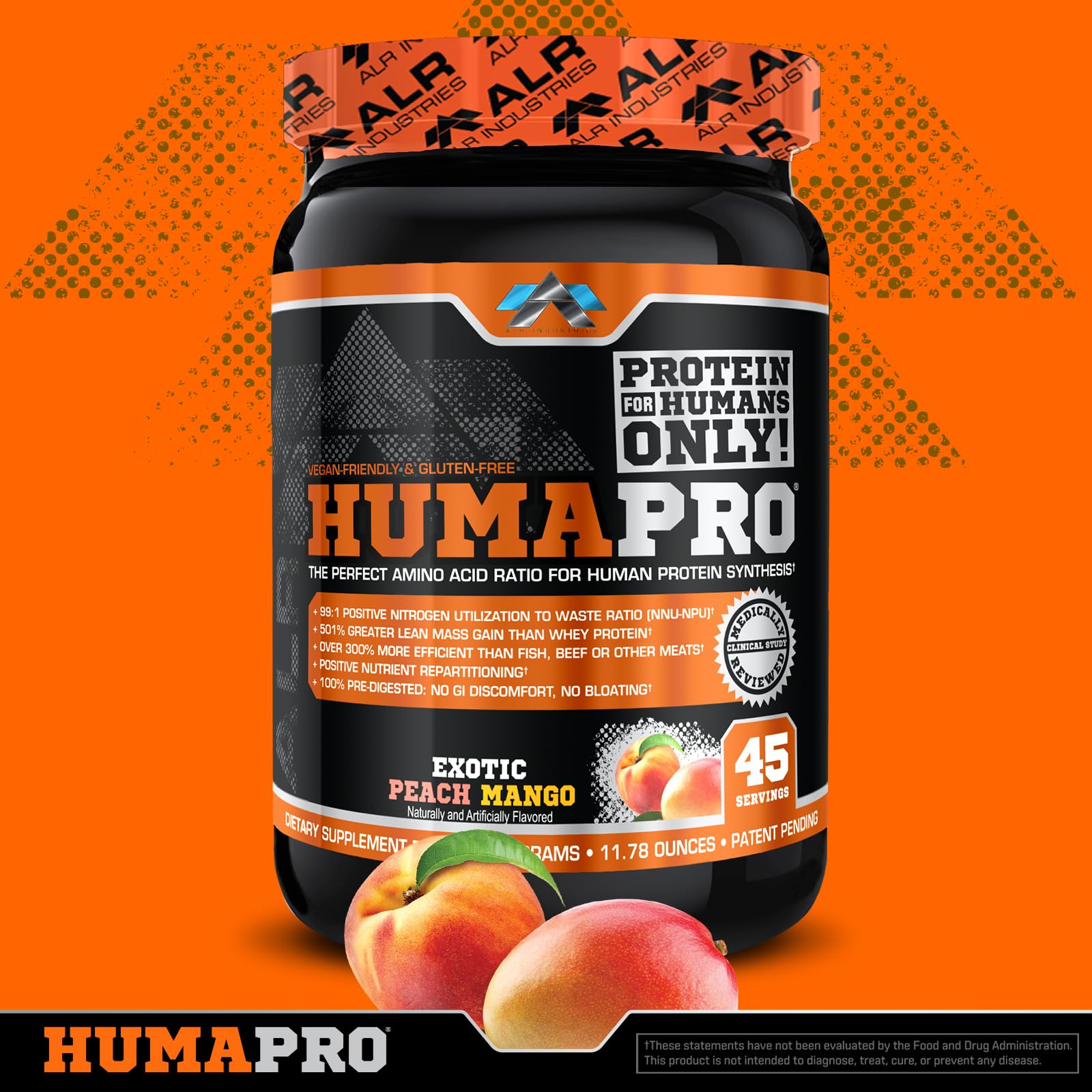 ALR Industries Humapro scoop dispense shows precise serving for high-efficiency protein utilization