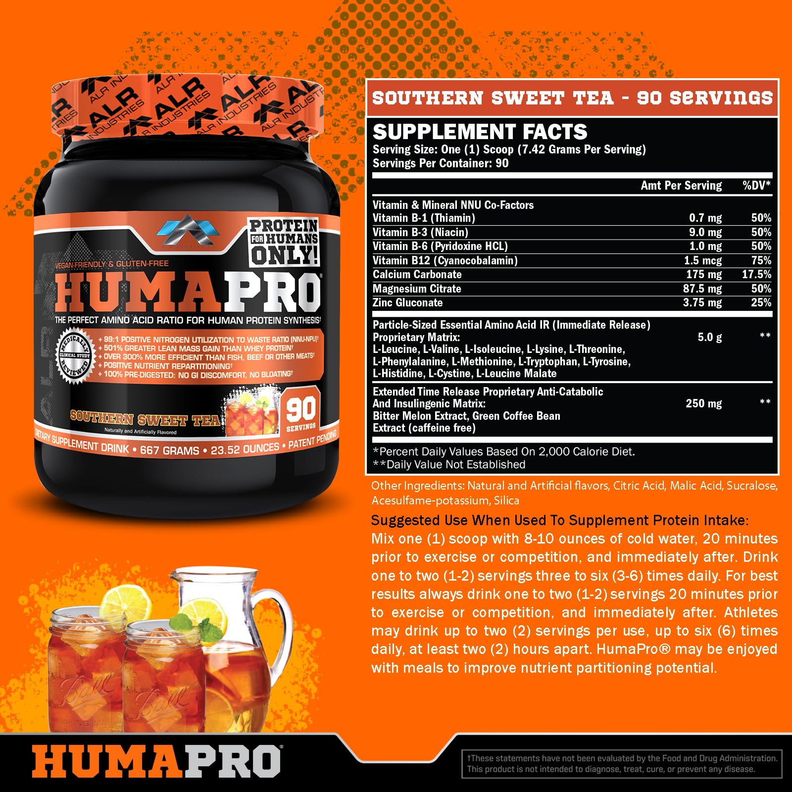 Scoop beside Humapro bottle shows precise serving for optimal absorption.