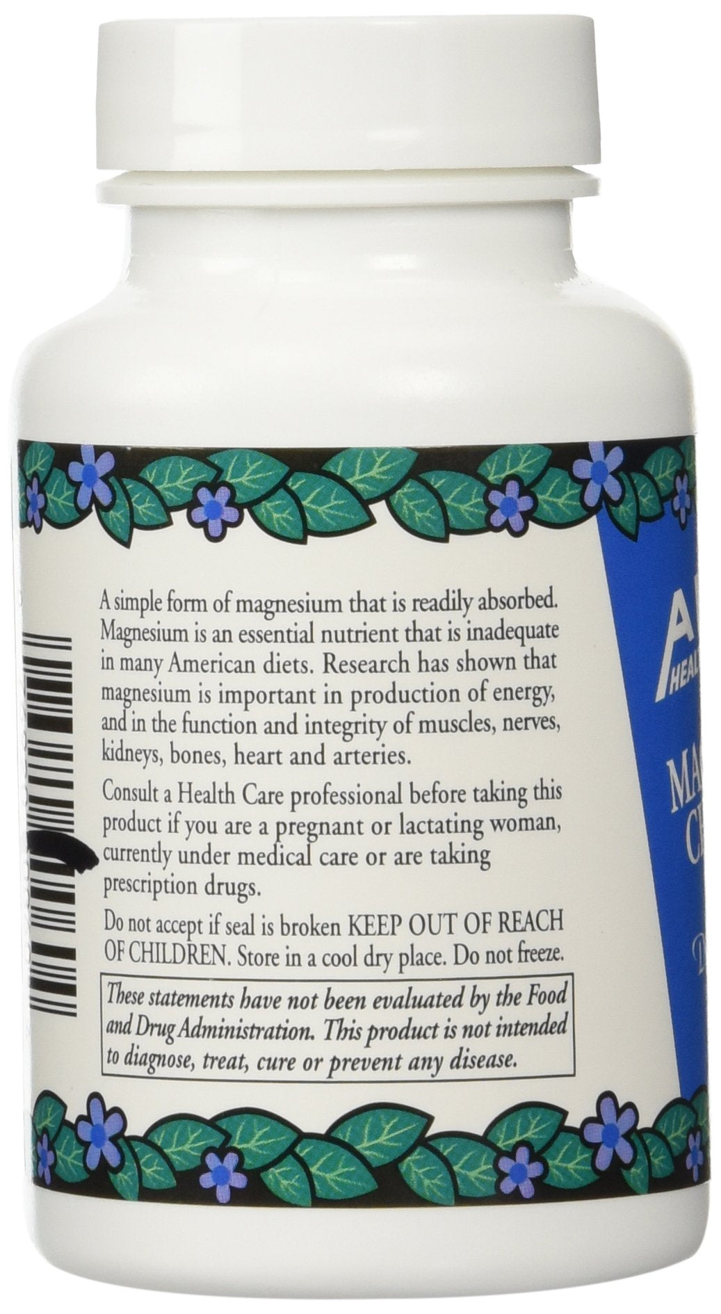 Nutrition label on Alta Health Magnesium Chloride 100 for transparency