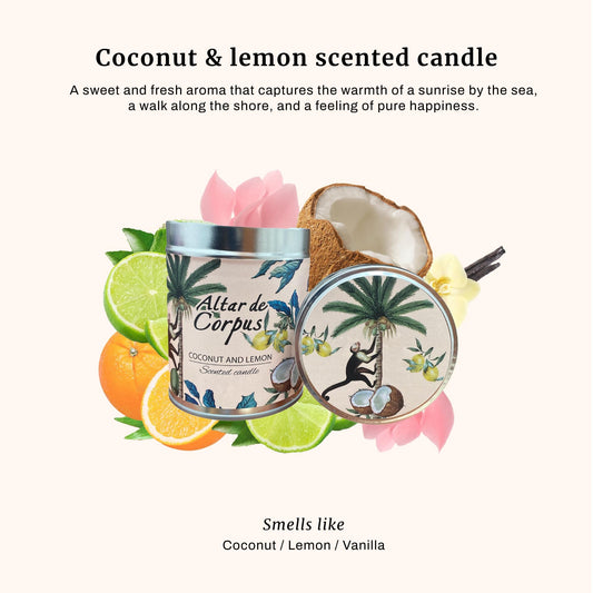 Altar de Corpus hand-poured Colombia candle offers warm, clean burn for cozy nights.