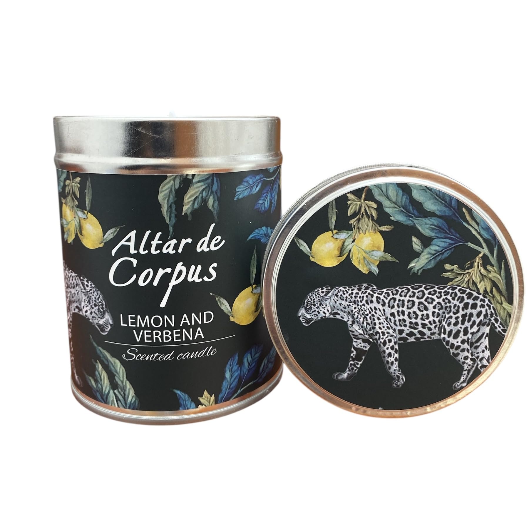 Altar de Corpus lemon-verbena-14oz candle with a strong citrus aroma for home use