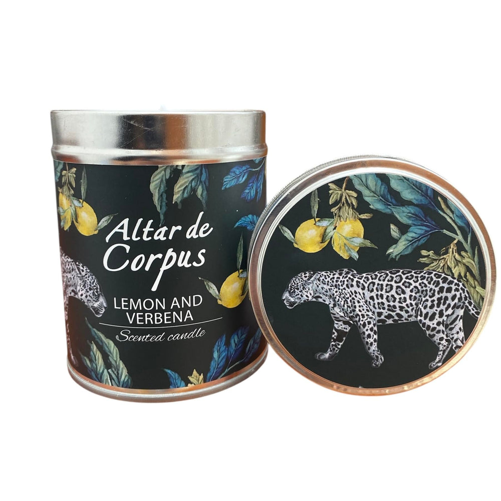 Altar de Corpus lemon-verbena-14oz candle with a strong citrus aroma for home use