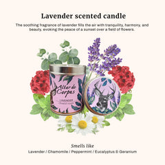 Altar de Corpus lilac scent tin, ideal for soothing evenings and mood enhancement.