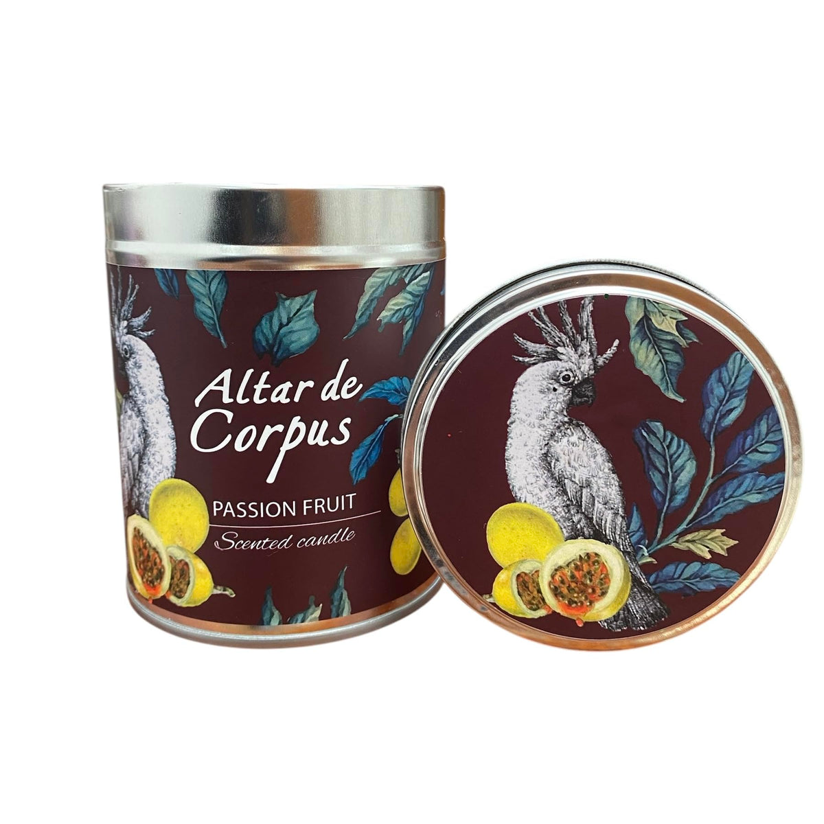 Altar de Corpus Passion Fruit Candle in jar evokes vibrant aroma for inviting spaces