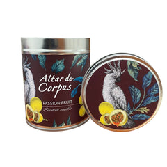Altar de Corpus Passion Fruit Candle in jar evokes vibrant aroma for inviting spaces