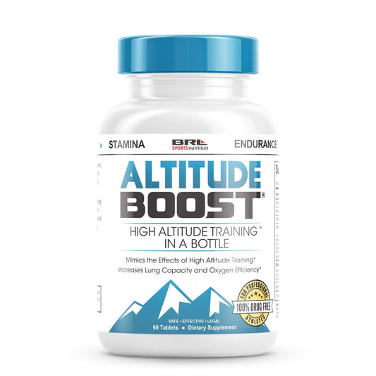 ALTITUDE BOOST bottle-front highlighting endurance support during training.