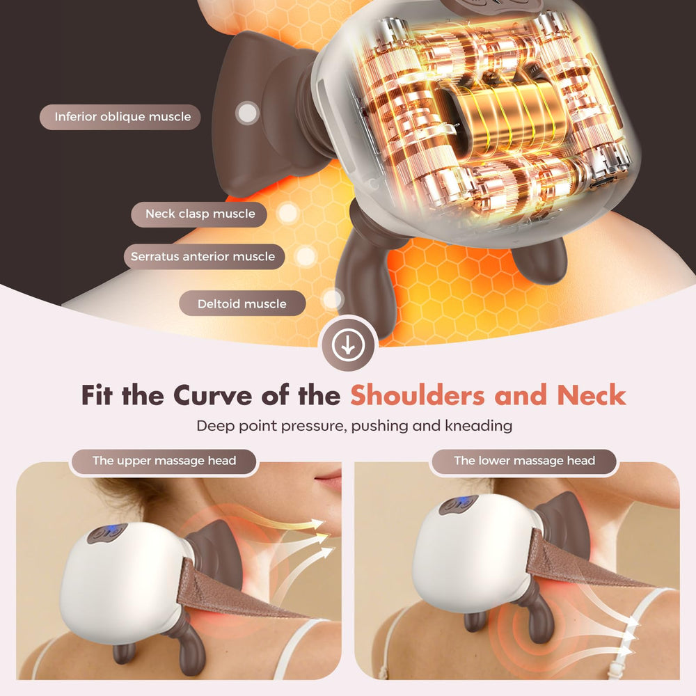 Altoance neck massager heat therapy with dual-zone warmth enhances relaxation.
