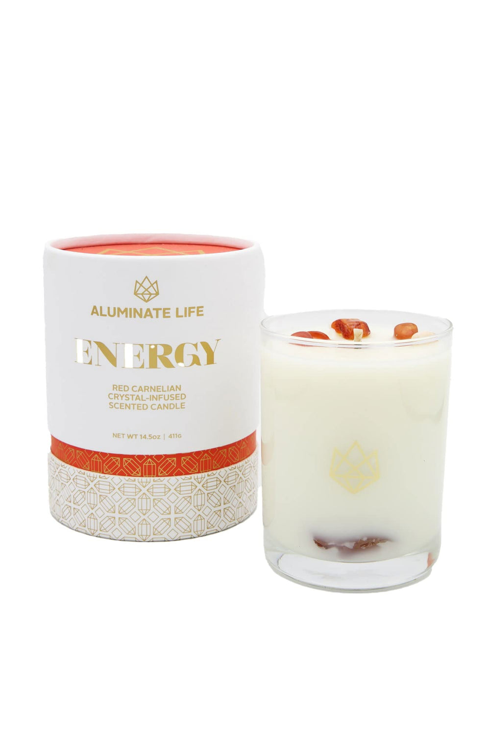 Aluminate Life candle with lemon-grapefruit-bergamot scent, bright citrus ambiance.