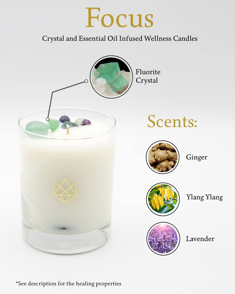 ALUMINATE LIFE coconut-wax blend candle with clean, non-toxic burn for calm ambiance.