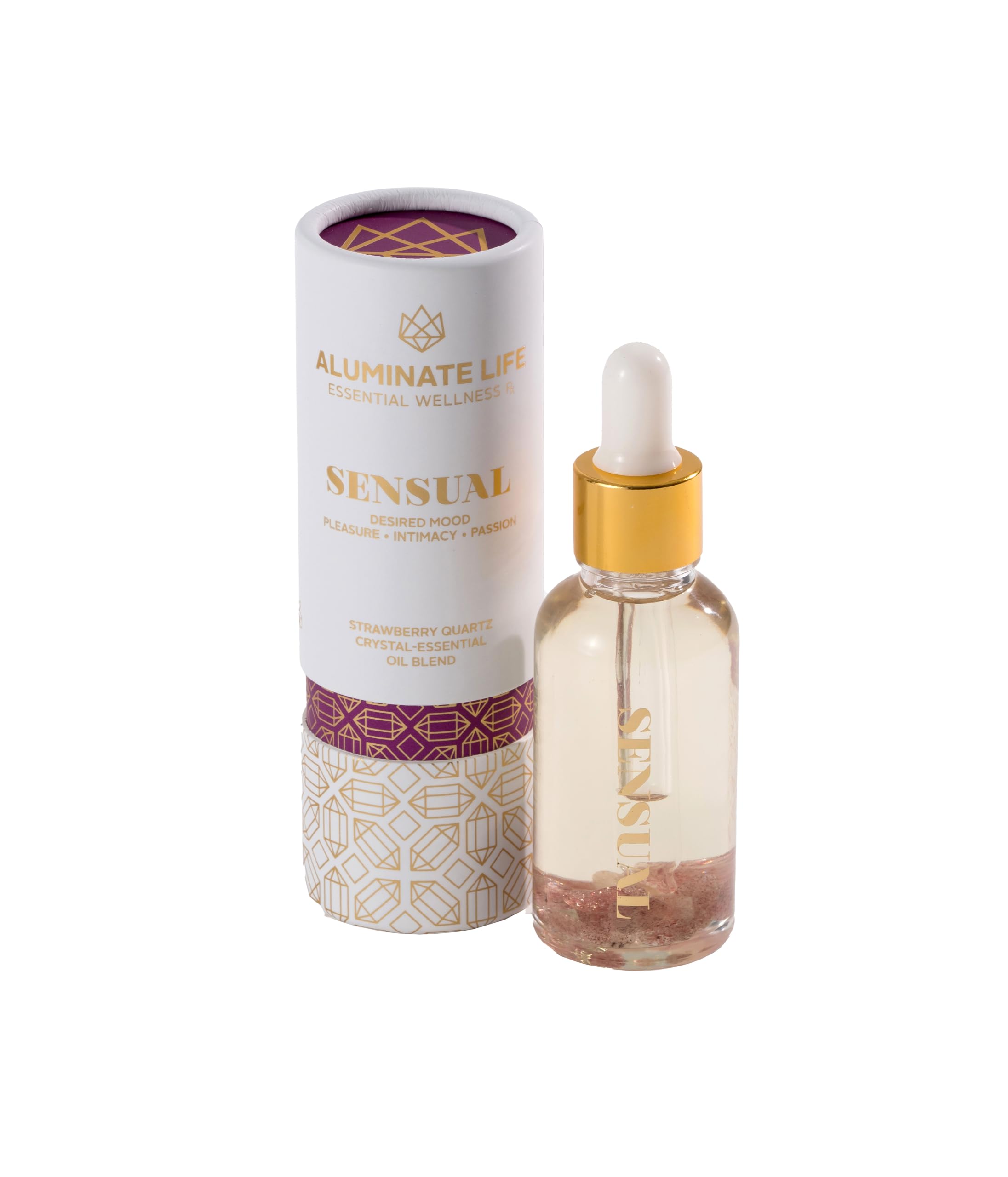 ALUMINATE LIFE sensual oil vial ready for easy aroma application and skin-safe use