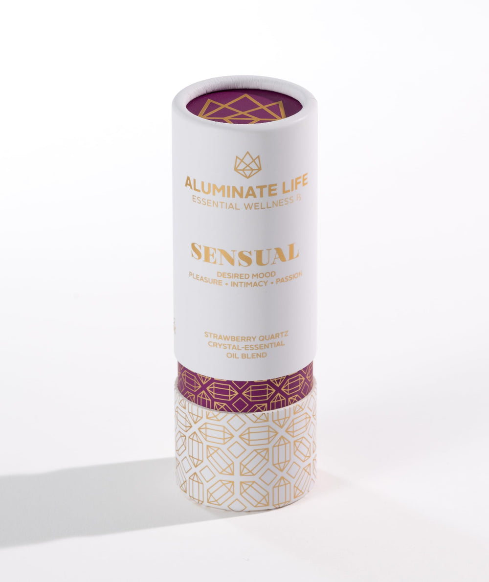 ALUMINATE LIFE strawberry quartz crystal infusion highlighting mood-friendly symbolism