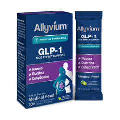 Alyvium single-serving stick pack for nausea and diarrhea relief and hydration.