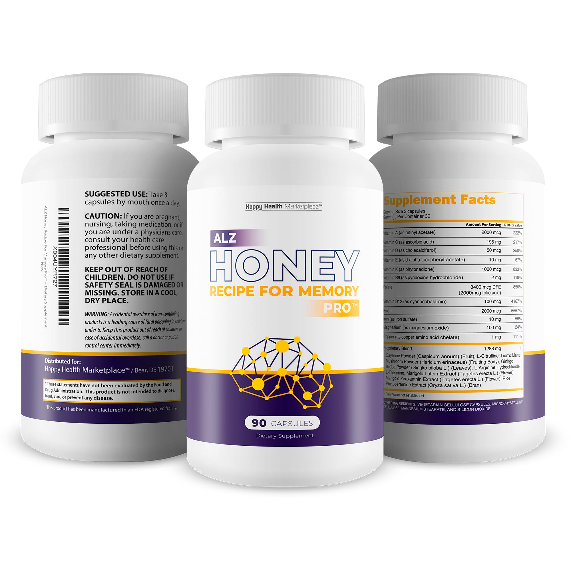 ALZ Memory ginkgo biloba extract highlights traditional brain-boosting components.