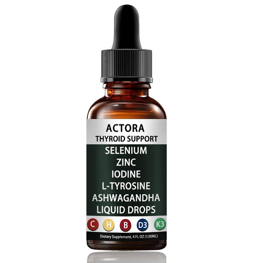 alzclipp Actora thyroid drops bottle pour demonstrates easy daily energy support.