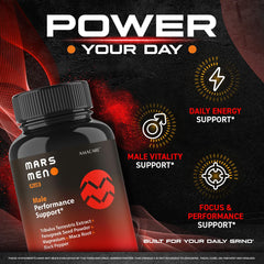 AMACARE Mars Men Plus capsules aligned in pack for everyday vitality