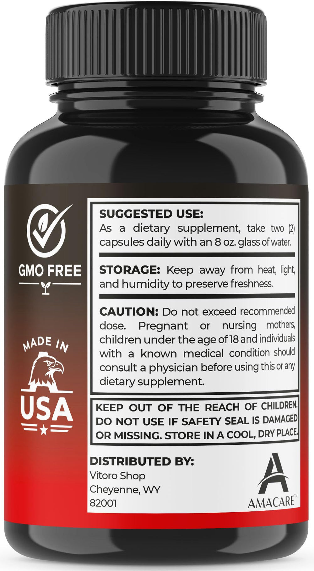 AMACARE Mars Men Plus label highlights premium multivitamin features.