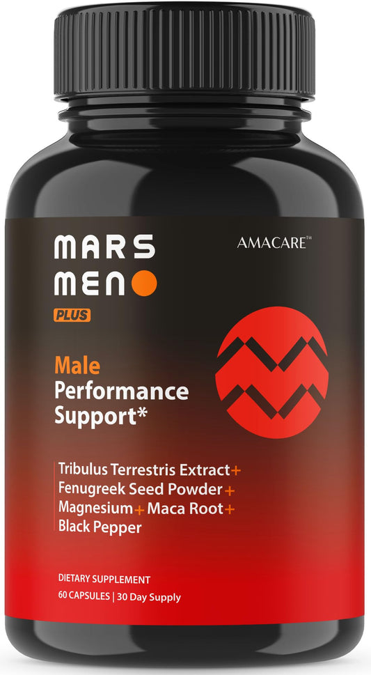 AMACARE Mars Men Plus bottle front view for daily wellness support.