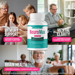 AMACARE Neuromax packaging-label shows ingredients and three-month supply