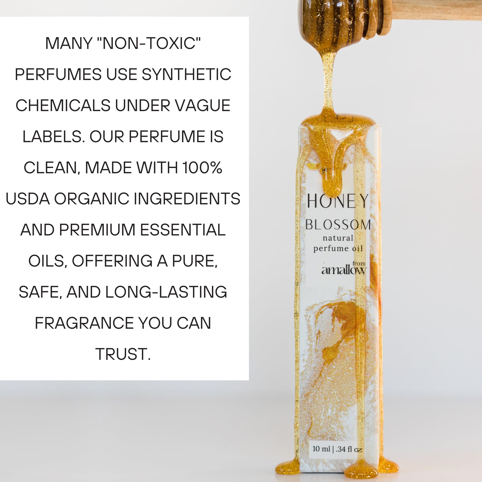 Amallow label emphasizes skin-friendly, non-toxic fragrance.