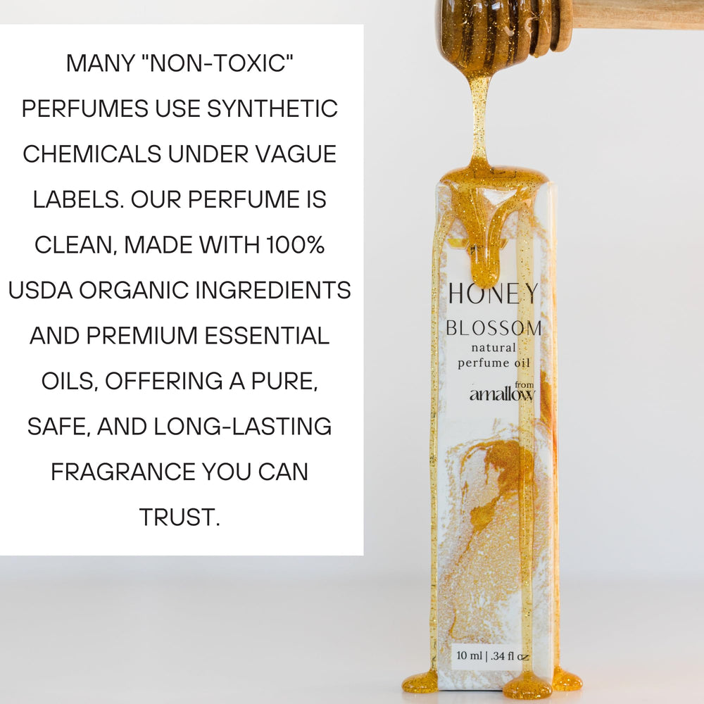 Amallow label emphasizes skin-friendly, non-toxic fragrance.