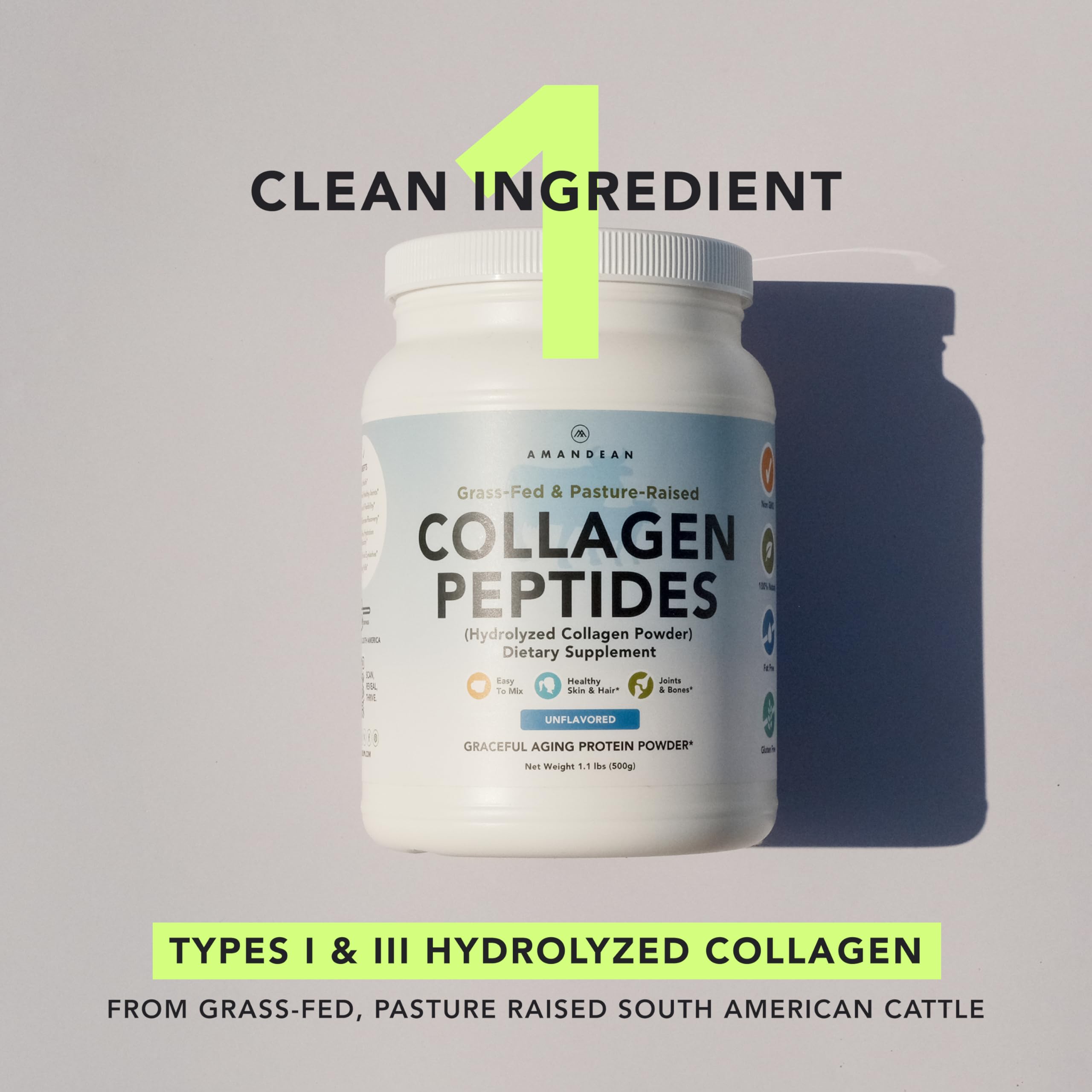 AMANDEAN Collagen Peptides Powder dissolves easily in coffee for a smooth daily boost