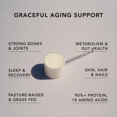 AMANDEAN collagen powder dissolving in water with smooth, neutral texture.
