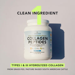 Scoop of AMANDEAN Collagen Powder measuring a precise serving