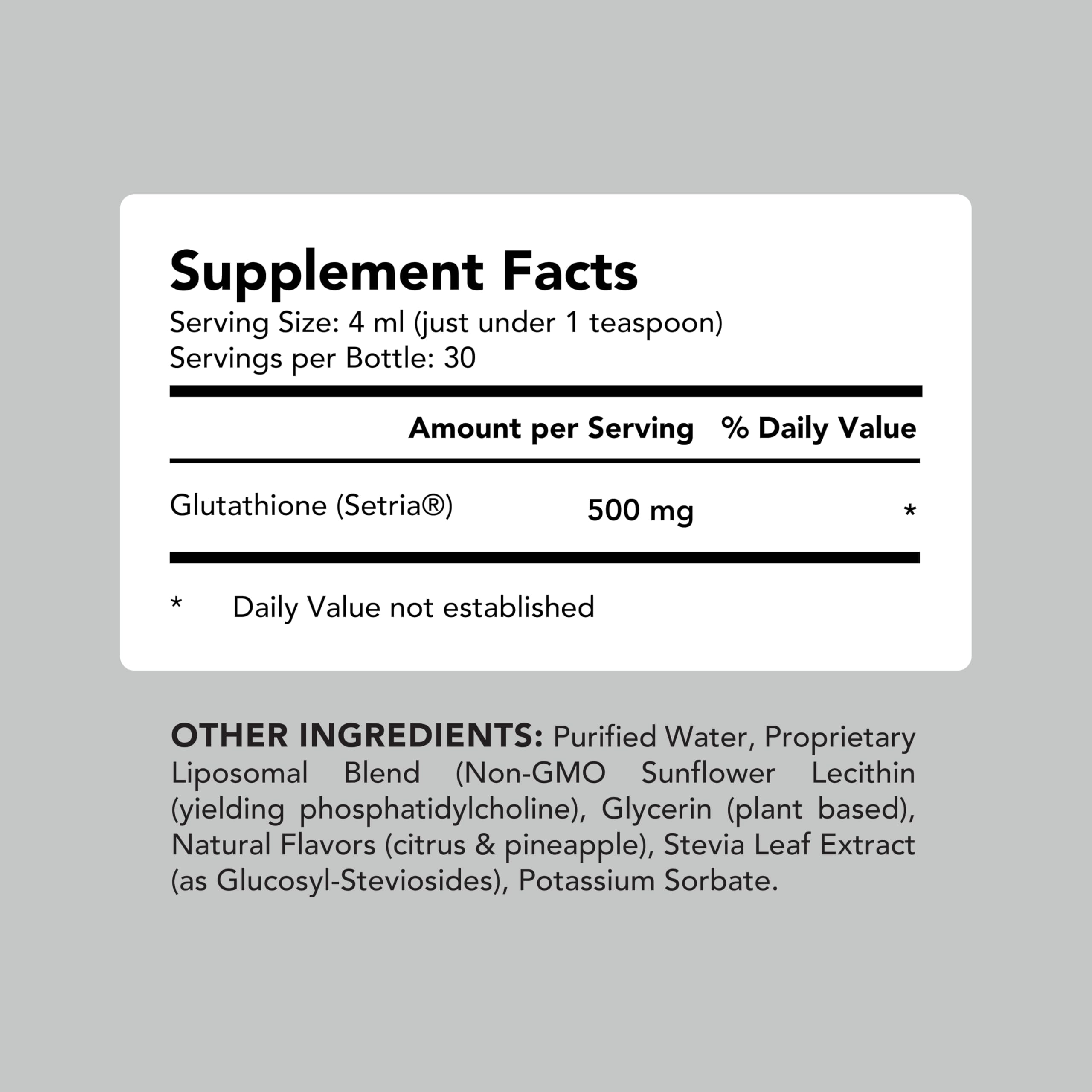 AMANDEAN liposomal glutathione dropper for precise servings.