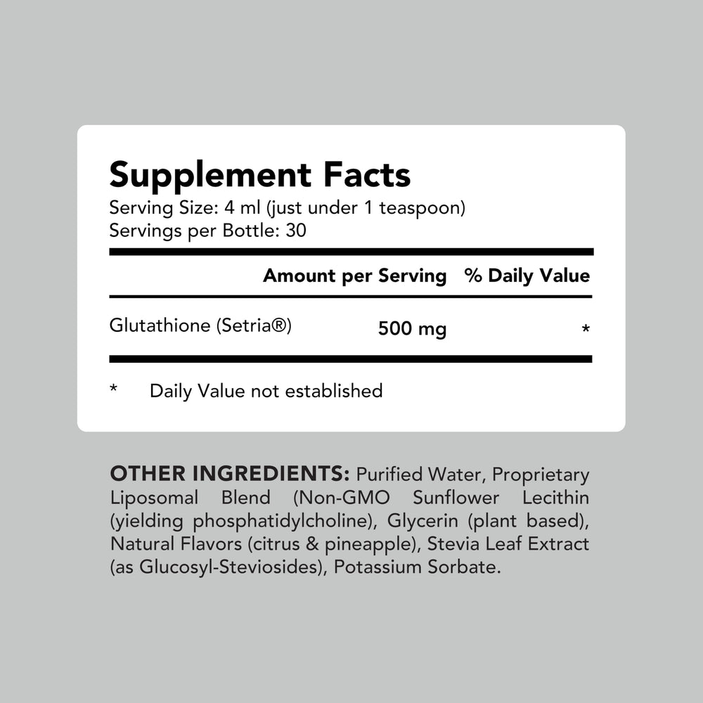 AMANDEAN liposomal glutathione dropper for precise servings.