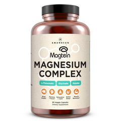 AMANDEAN Magtein bottle label highlighting triple magnesium blend for cognitive support.