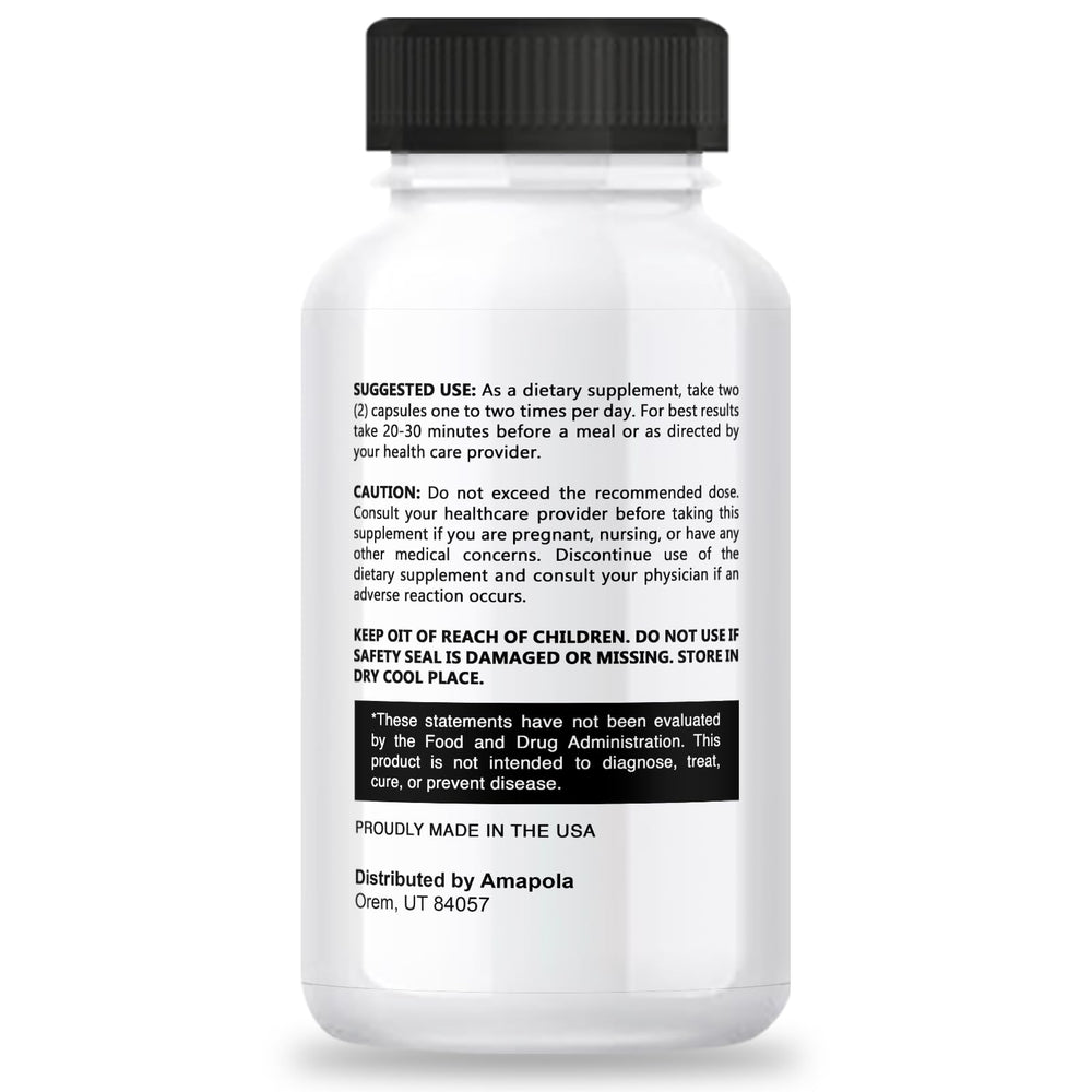 Amapola Clearer bottle back shows usage guidelines and ingredients