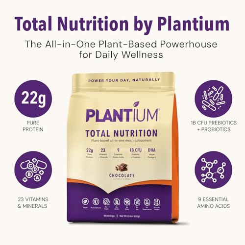 AMAXI Plantium Total Nutrition canister back, showcasing ingredients and nutrient details for informed choices.