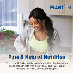 AMAXI Plantium eco-packaging emphasizing clean, plant-based nutrition and sustainability