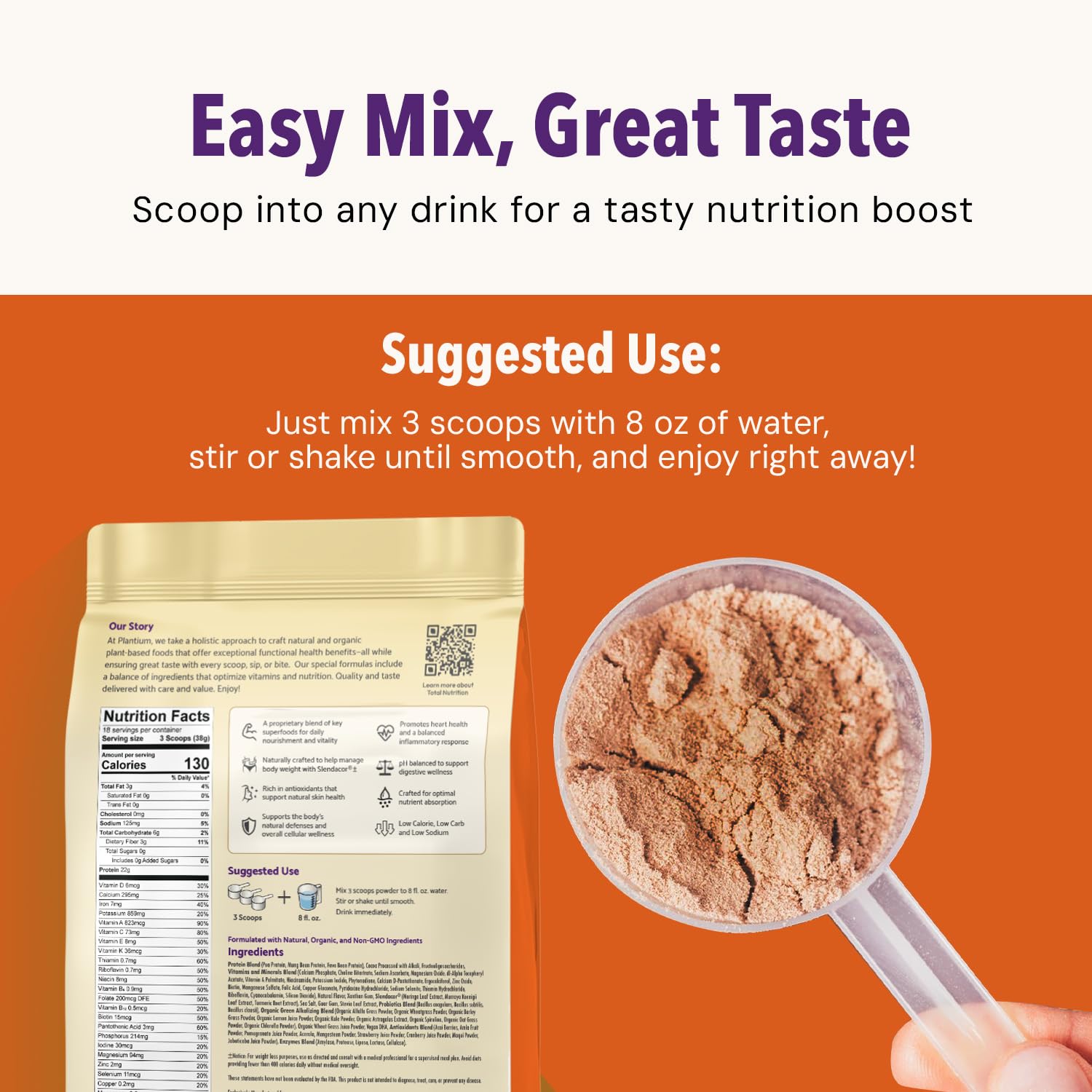 AMAXI Plantium Total Nutrition strawberry variant, refreshing plant-based option for a meal replacement.