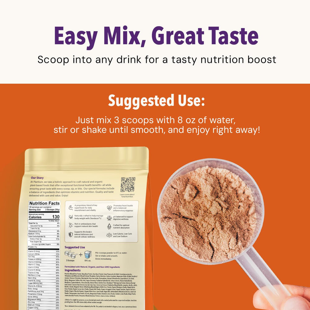 AMAXI Plantium Total Nutrition strawberry variant, refreshing plant-based option for a meal replacement.