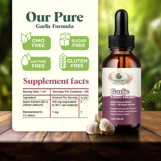 Amazing Botanicals Garlic Tincture dropper for precise dosing in daily routine