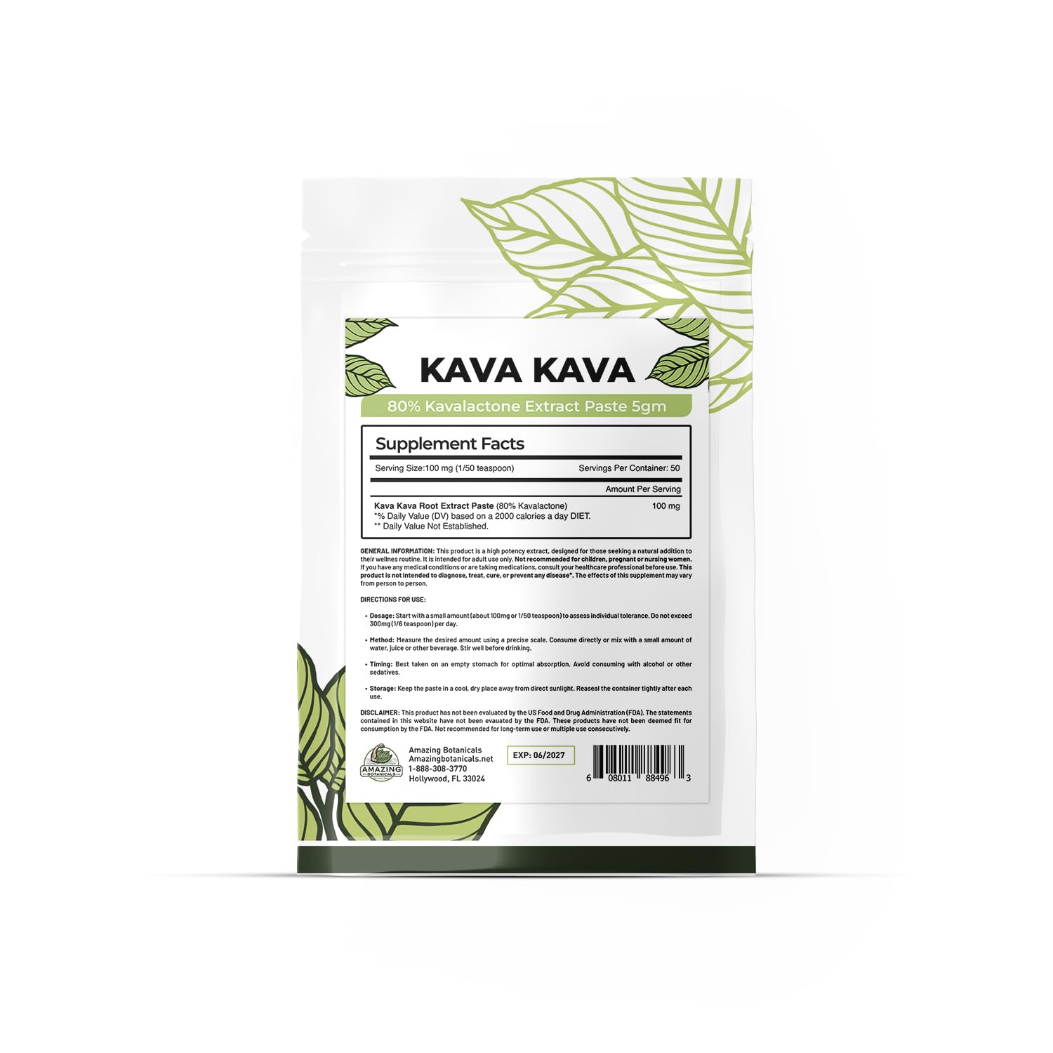Amazing Botanicals Kava Kavalactone Paste on spoon enables precise dosing.