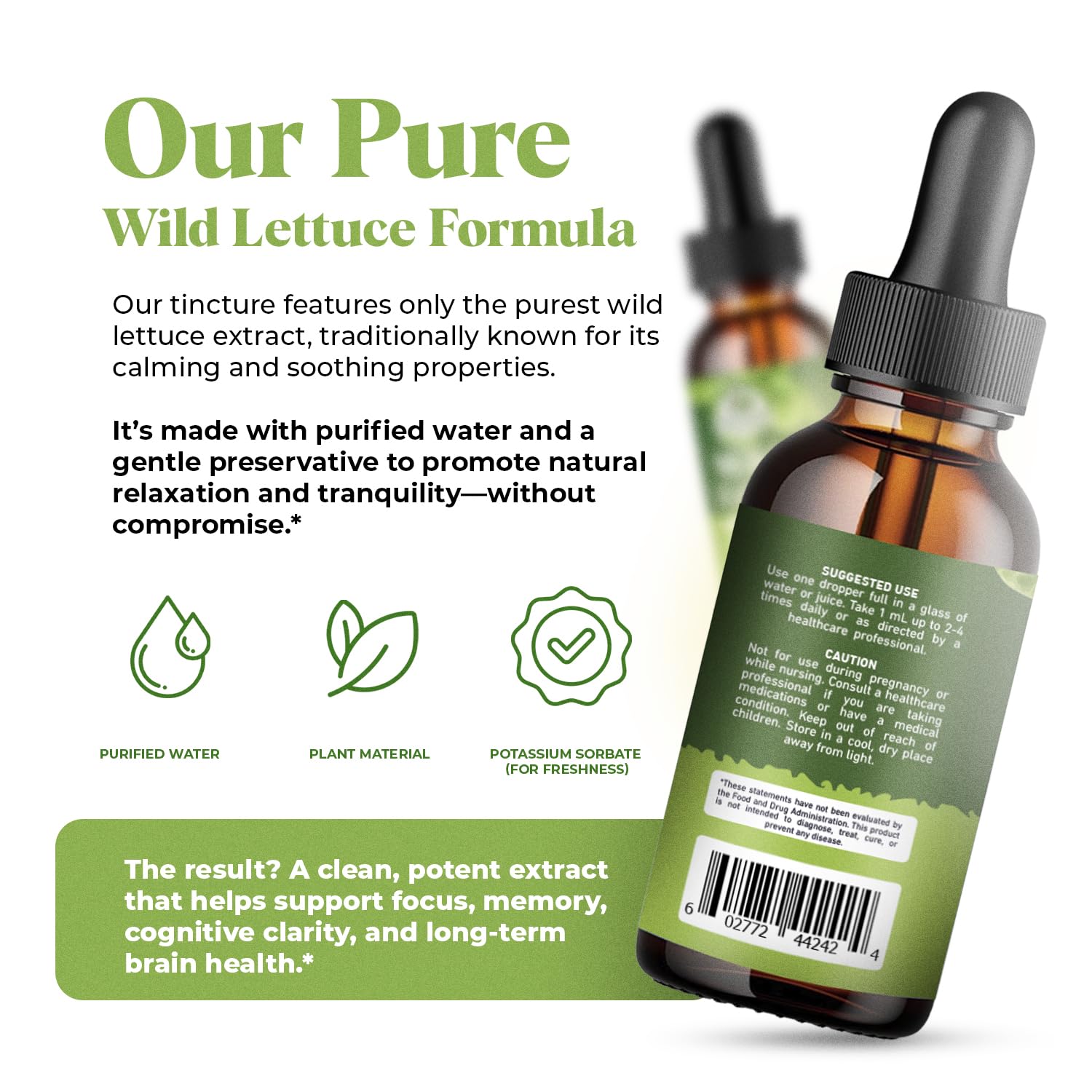 Amazing Botanicals organic wild lettuce extract bottle highlights certified organic sourcing.