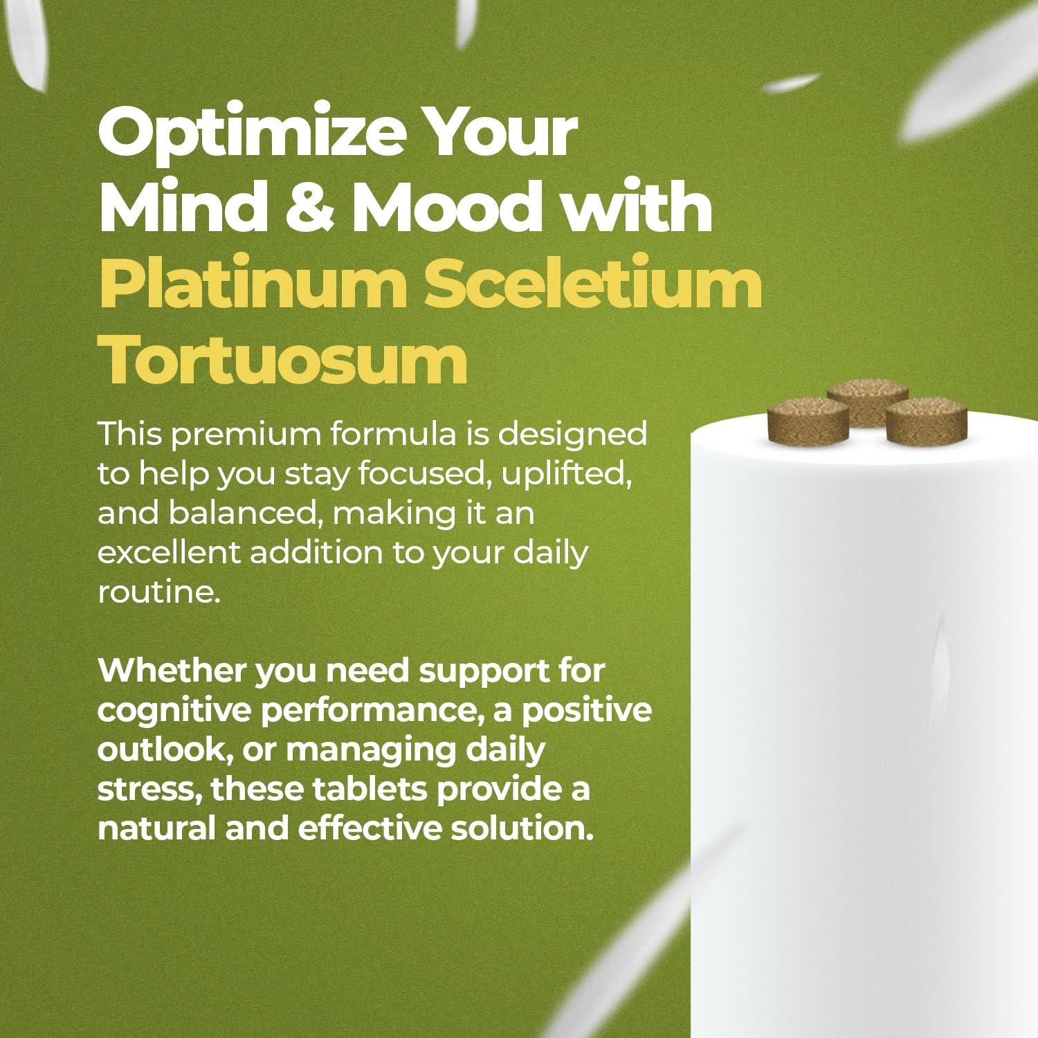 Amazing Botanicals Platinum Sceletium tablets GMP-certified facility seal ensures quality.