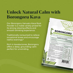 Amazing Botanicals Pure kava powder from Vanuatu highlights calm moments.
