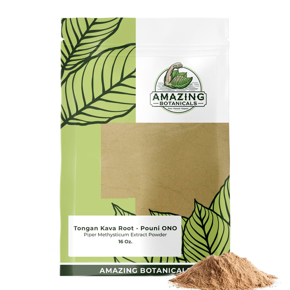 Amazing Botanicals Tongan Kava Root Pouni Ono powder promotes relaxed focus at social gatherings