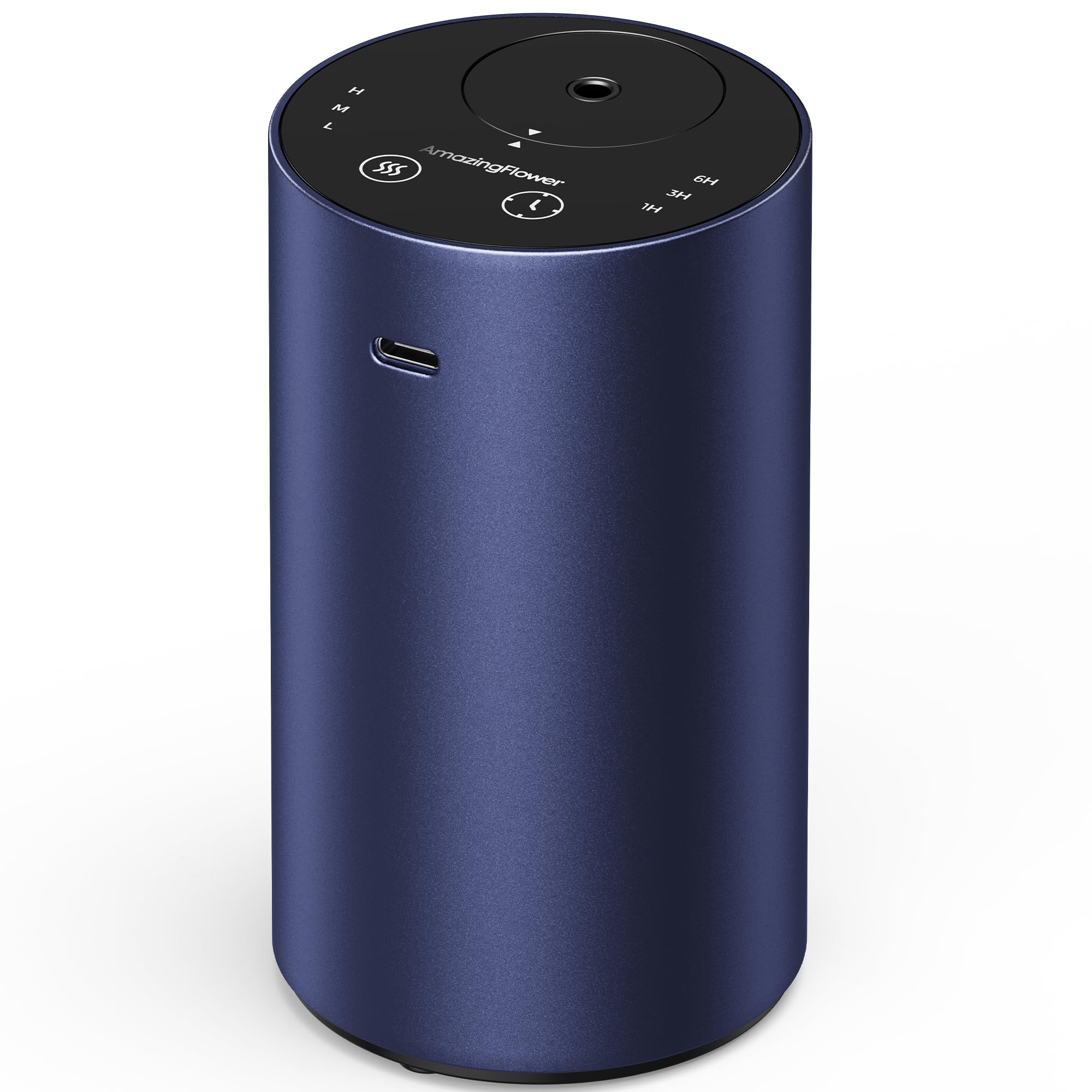 AMAZING FLOWER waterless diffuser front view with sleek cylindrical design for home use